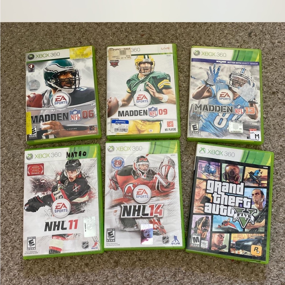 Xbox 360 Game Collection - Green Cases